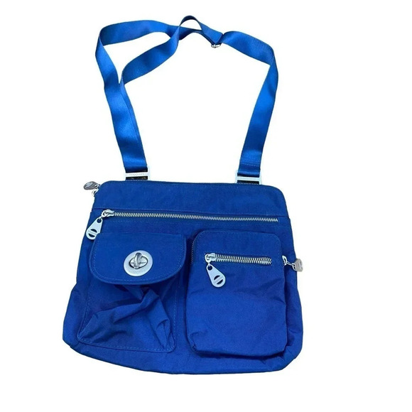 Baggallini Women's Blue Zipper Purses Messenger Crossbody Bag - Picture 1 of 5